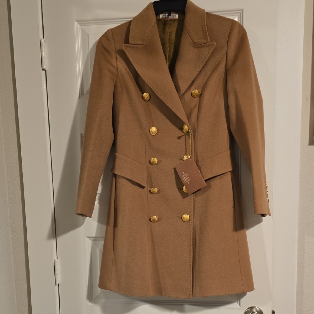 Sophisticated Camel Double-Breasted Trench Coat